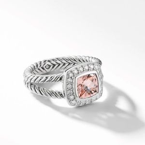 Petite Albion Ring w/ Morganite and Diamonds